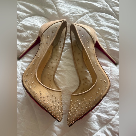 Christian Louboutin Gold Studded Heels - Picture 5 of 5